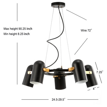Eugenio Adjustable Metal LED Chandelier - JONATHAN Y